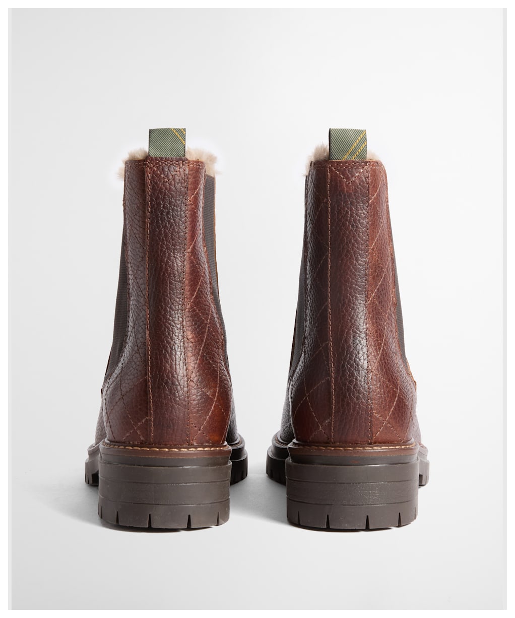 Women's Barbour Evie Faux Fur Chelsea Boots - Brown Leather