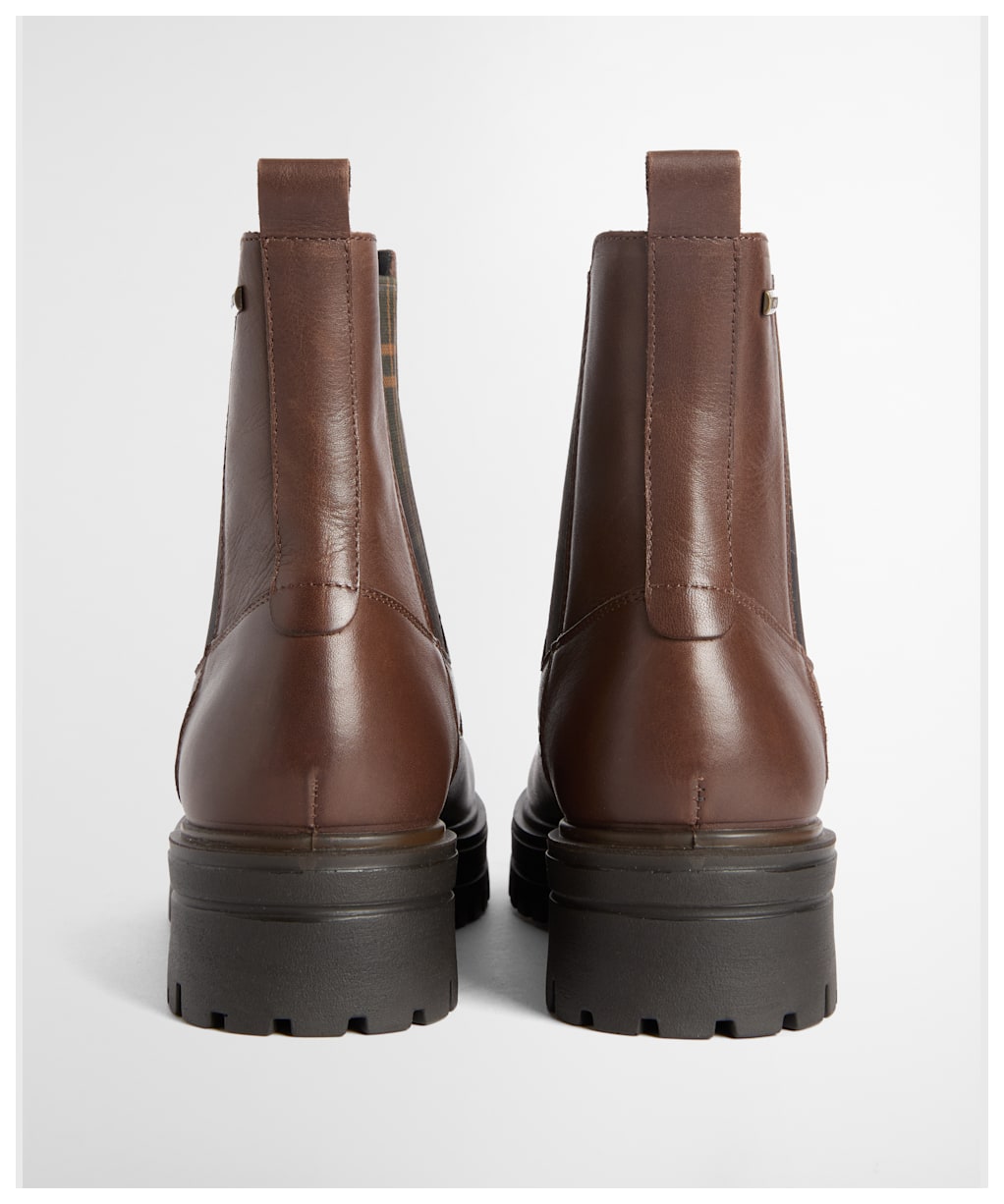 Women's Barbour Amberley Chelsea Boots - DK TAN LEATHER