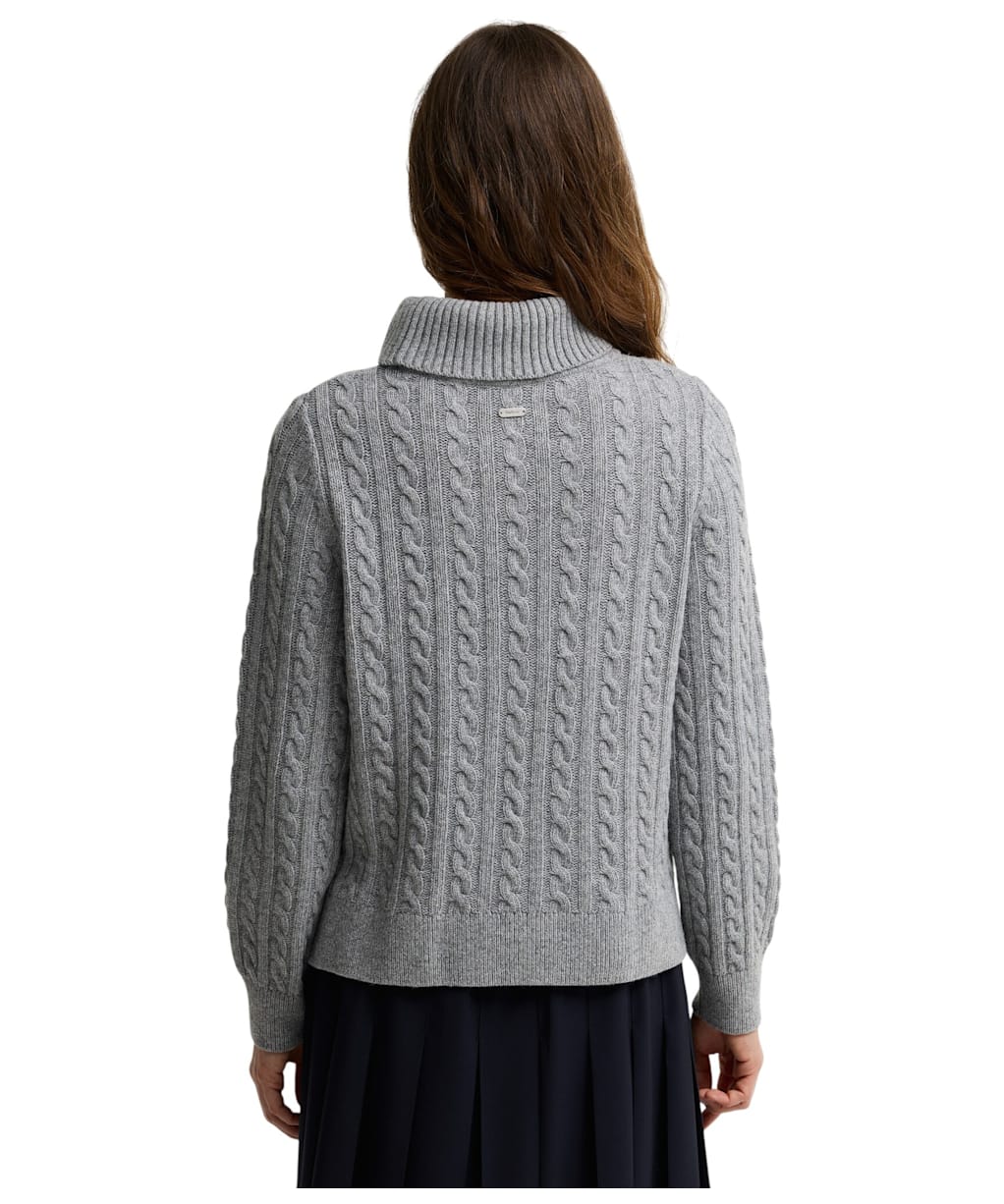 Women's Barbour Ambleside Cable Knitted Jumper - Grey Marl