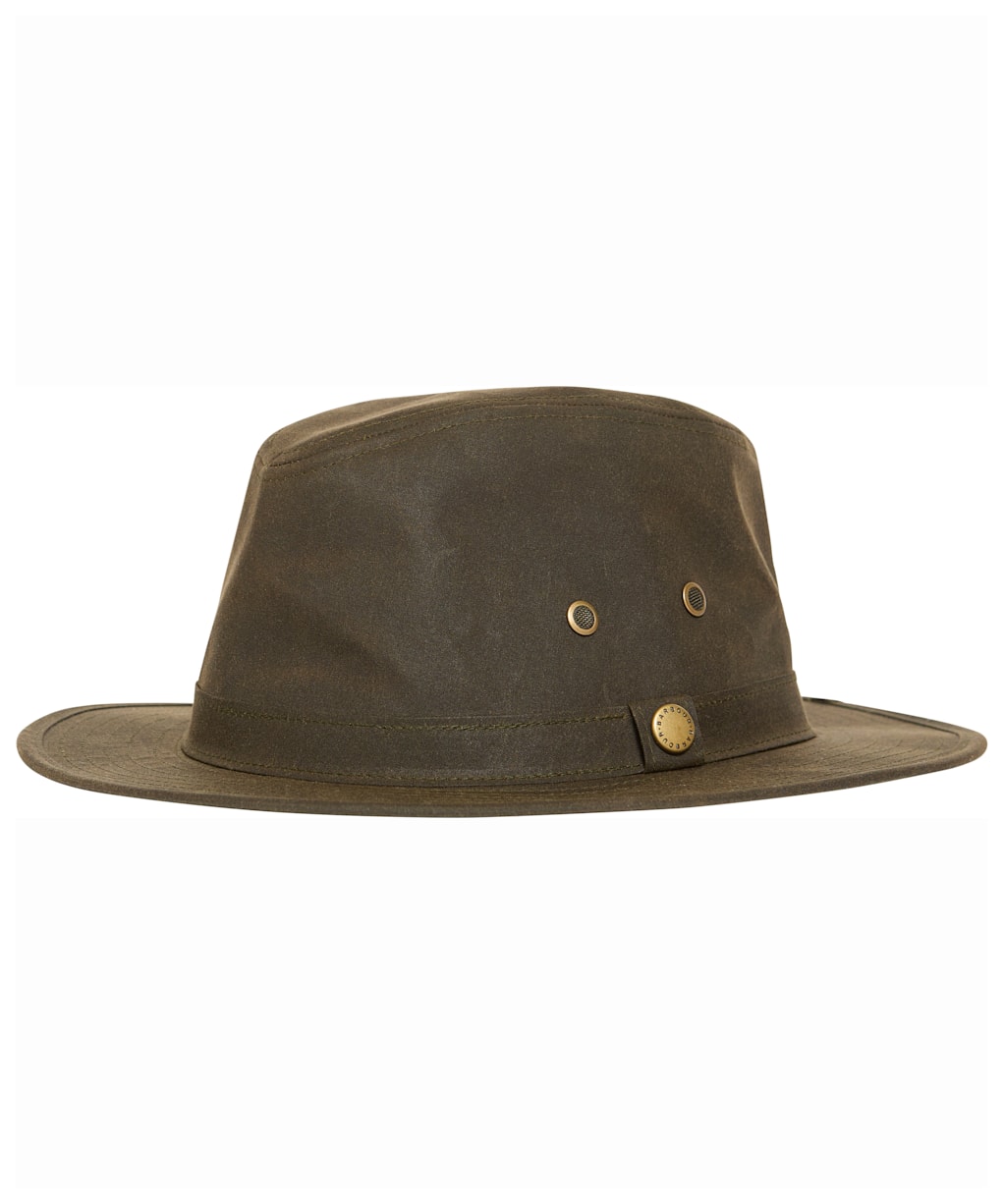 Men's Barbour Crayton Waxed Safari Hat - Olive