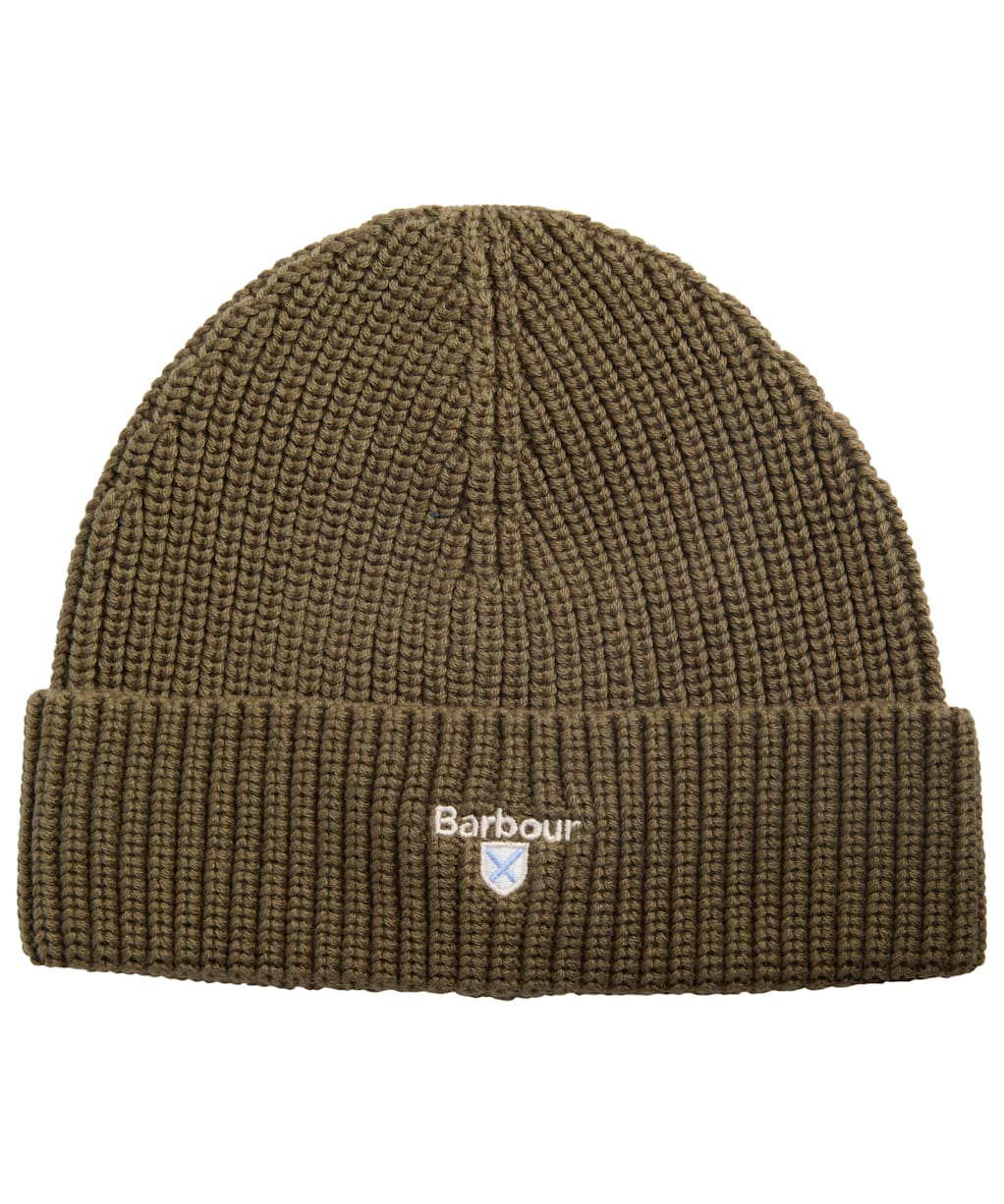 Men's Barbour Cascade Knitted Beanie Hat - Olive