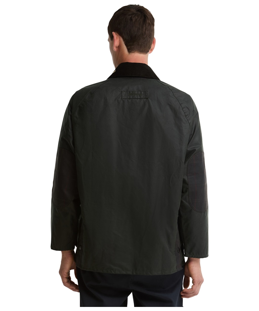 Men's Barbour Icons Patch Bedale Waxed Jacket - Sage
