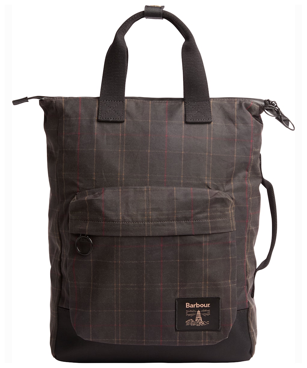Barbour Field Tartan Waxed Backpack - Dark Classic Tartan
