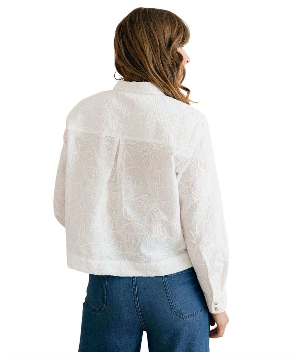 Women's Lily & Me Bracken Abstract Bloom Embroidered Shirt - White