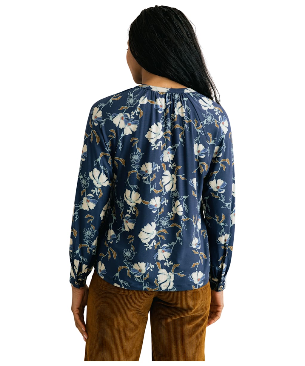 Women's Lily & Me River Botanical Study Blouse - Navy
