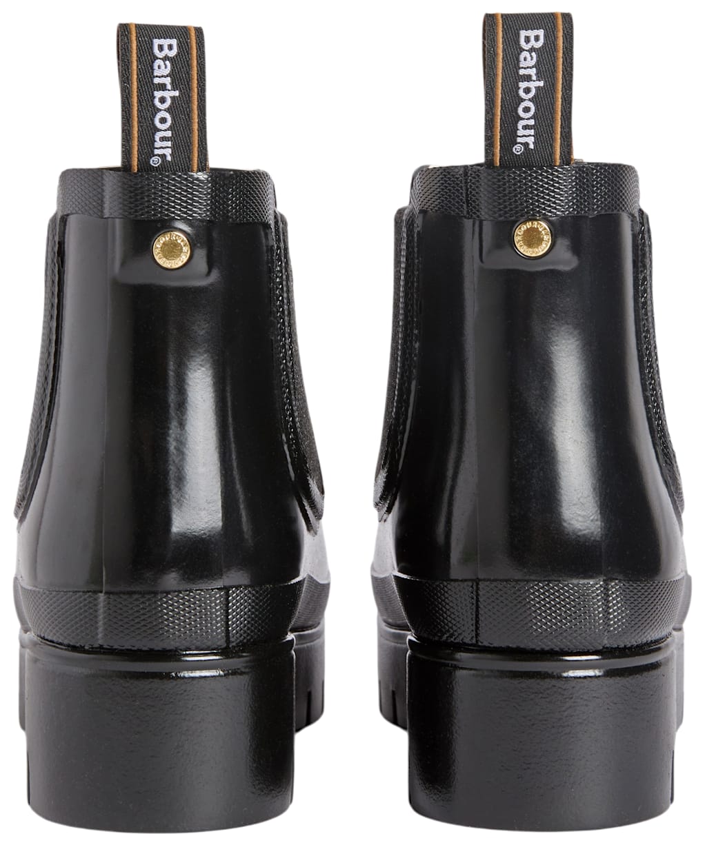 Women's Barbour Halton Faux Fur Wellingtons - Black Gloss