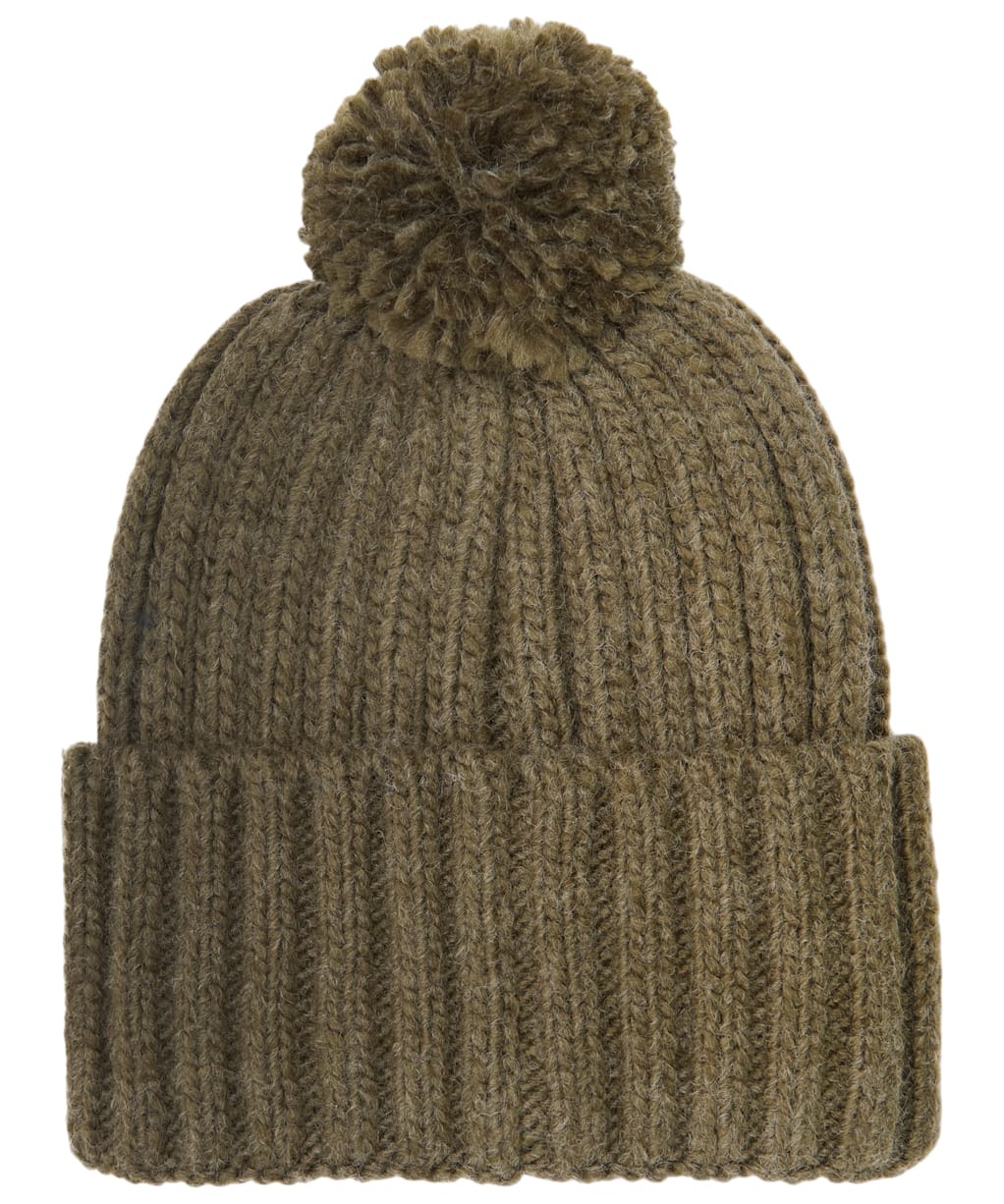 Men's Barbour Kelson Pom Beanie Hat - Olive