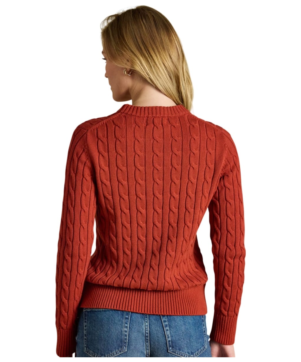 Women's Joules Classic Cable Knit Jumper - Burnt Orange
