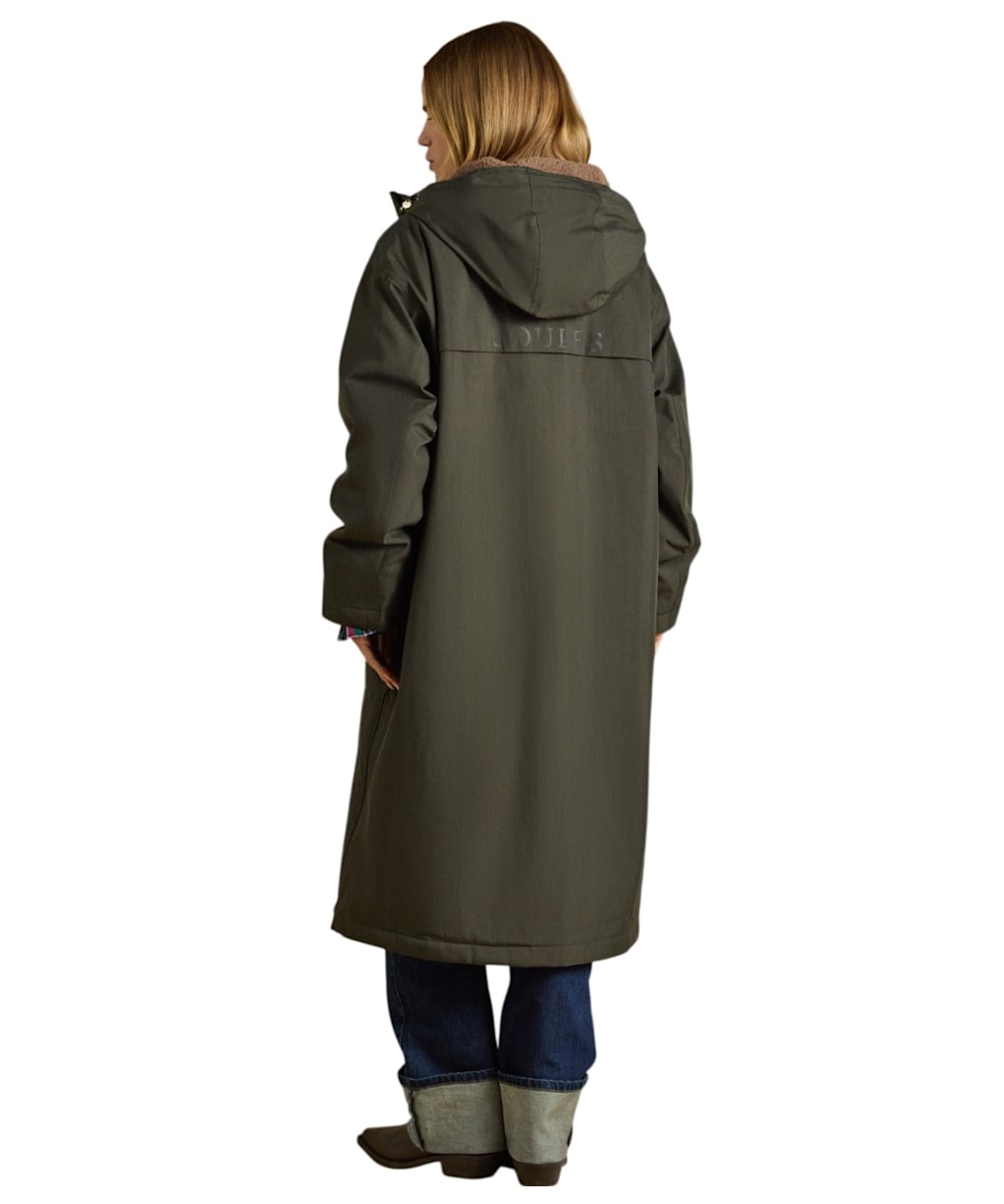 Women's Joules Coverall Oversized Fleece Lined Waterproof Coat - Green