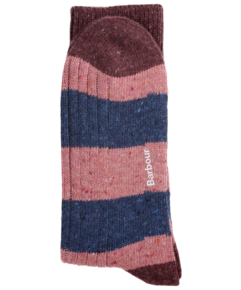  Men’s Barbour Houghton Stripe Socks - Bordeaux / Navy