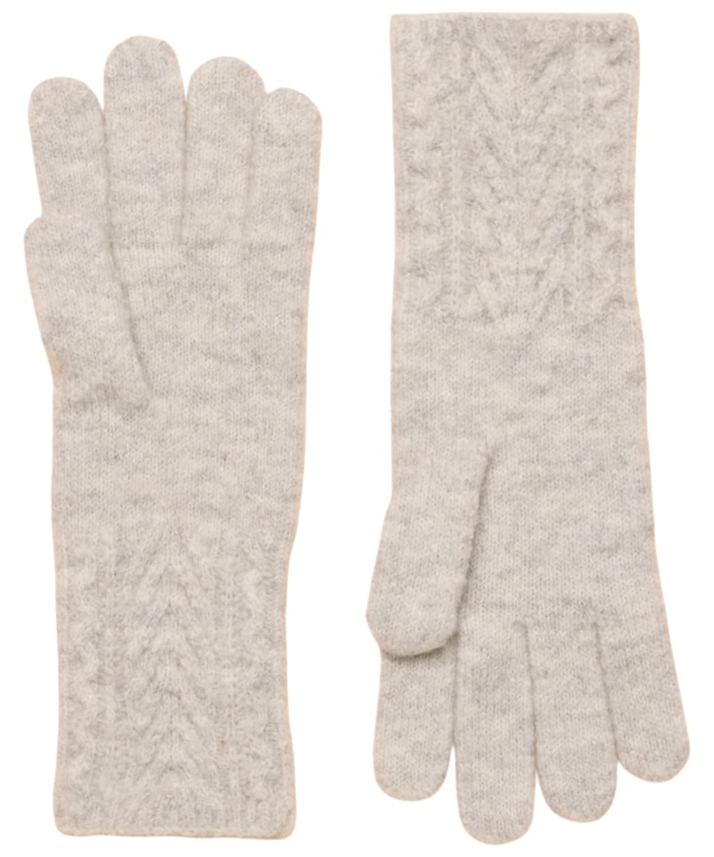Women's Joules Cable Knit Gloves - Grey