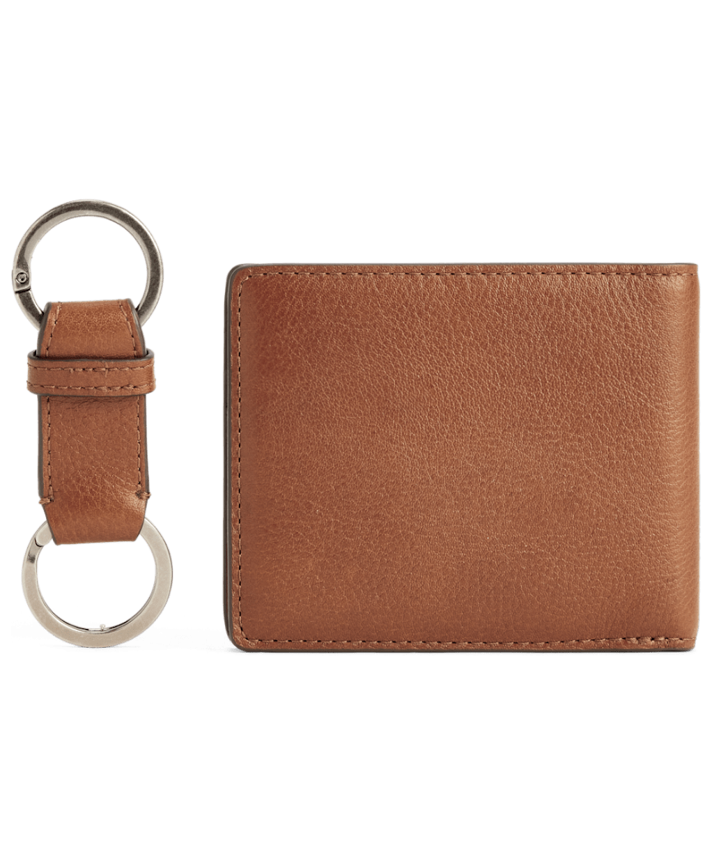Men's R.M. Williams Wallet And Keyring Gift Set - Tan