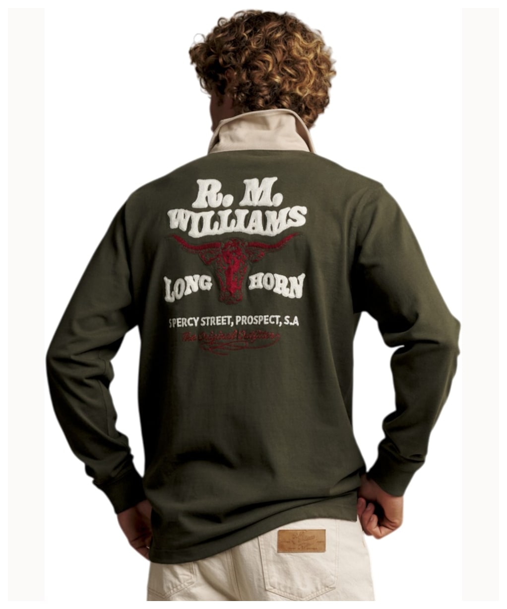 Men's R.M. Williams Kandos Rugby Shirt - Dark Khaki