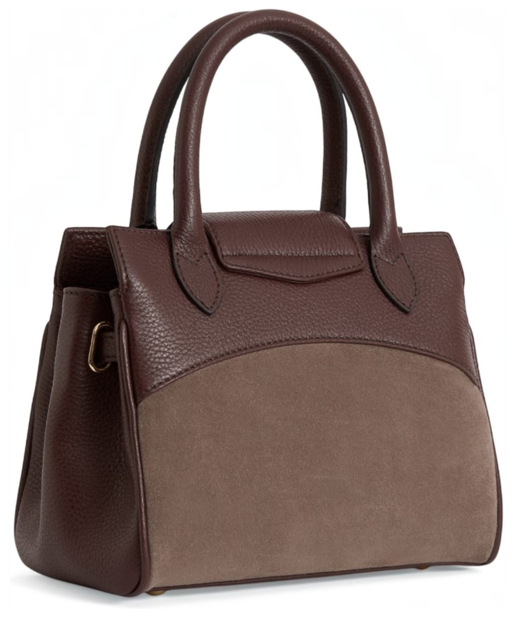 Fairfax & Favor The Mini Windsor Suede Handbag - Deep Taupe / Port