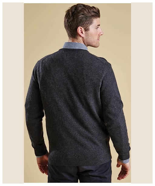 Men's Barbour Essential Lambswool Crew Neck Sweater - Charcoal