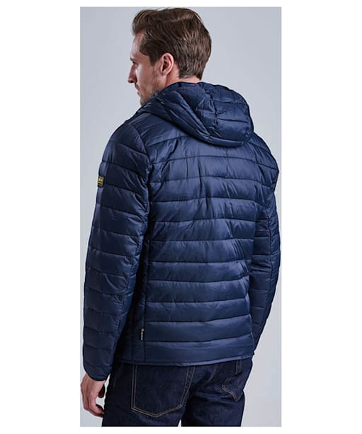 Men's Barbour Ouston Hooded Quilted Jacket - Navy