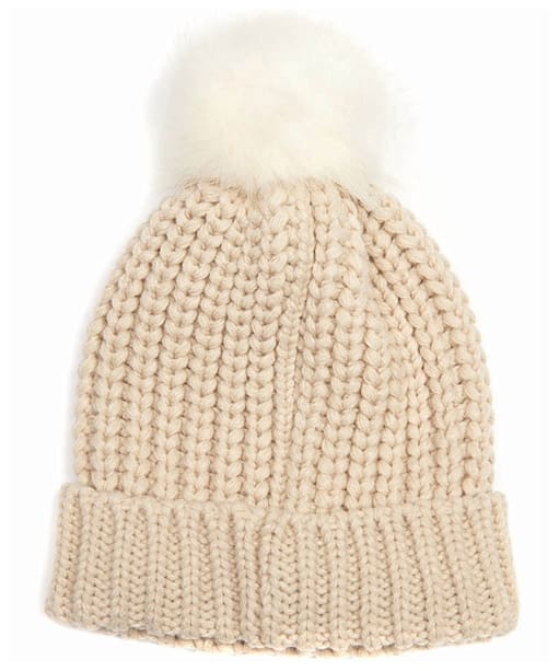 Women's Barbour Saltburn Bobble Hat - Pearl