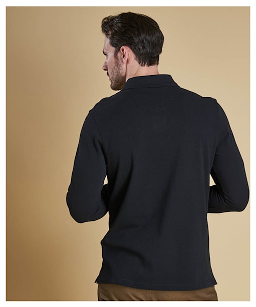 Men’s Barbour Long Sleeved Sports Polo Shirt - Black