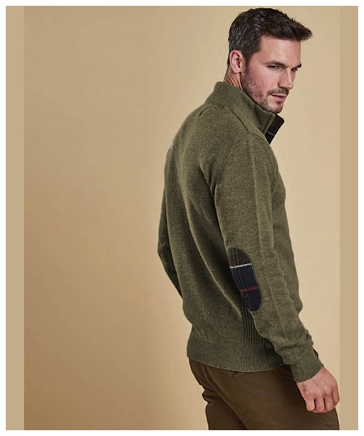 Men’s Barbour Holden Half Zip Sweater - Olive Marl