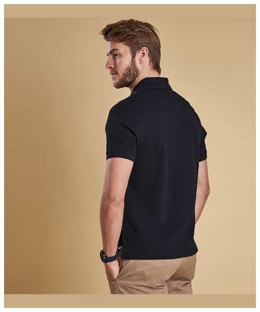 Men's Barbour Tartan Pique Polo Shirt - New Navy