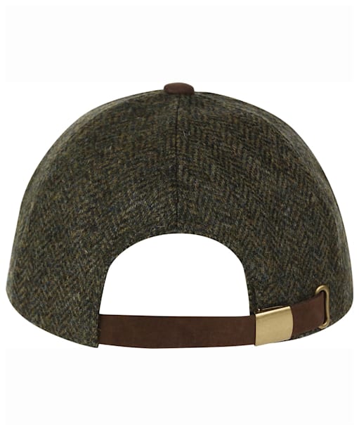 Heather Tyndrum British Tweed Leather Peak Baseball Cap - Green HB