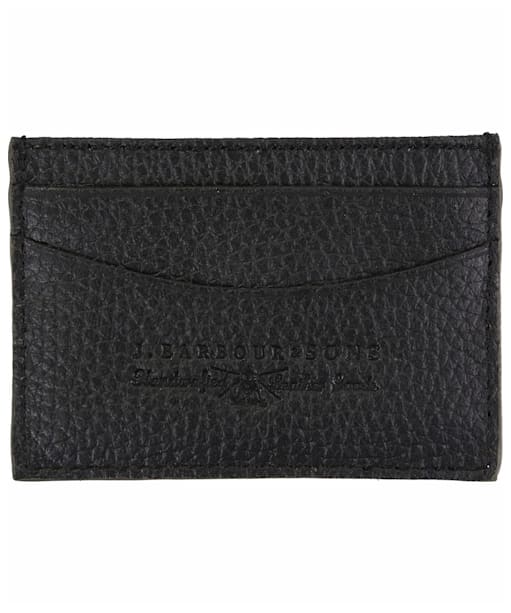 Men's Barbour Grain Leather Card Holder - Black
