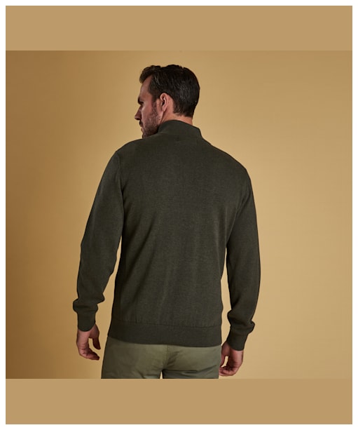 Men’s Barbour Cotton Half Zip Sweater - Olive Marl