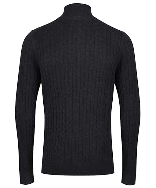 Men’s Schoffel Cotton Cashmere Cable 1/4 Zip Sweater - Charcoal