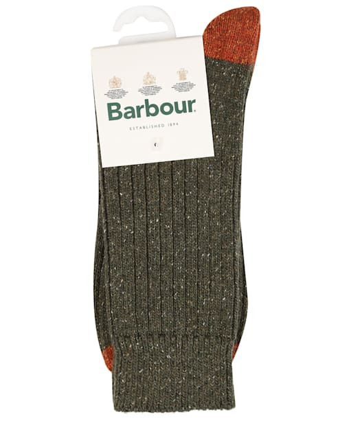 Men's Barbour Houghton Socks - Olive / Burnt Orange