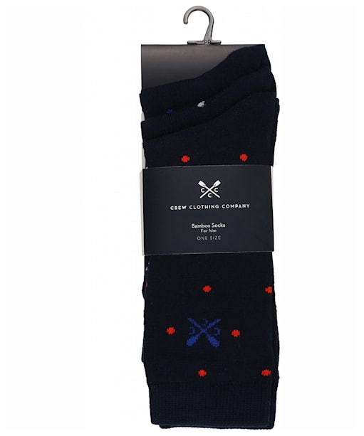 Men’s Crew Clothing 3-pack Bamboo Spot Socks - Navy / Sky / Red