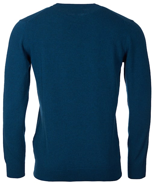 Men's Barbour Essential Lambswool Crew Neck Sweater - Dark Aqua