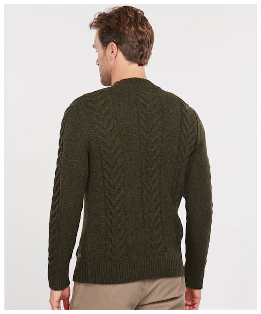 Men’s Barbour Essential Cable Knit - Olive Marl