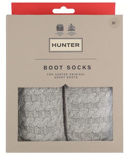 Hunter Recycled Mini Cable Boot Socks – Short - Hunter White / Pale Grey