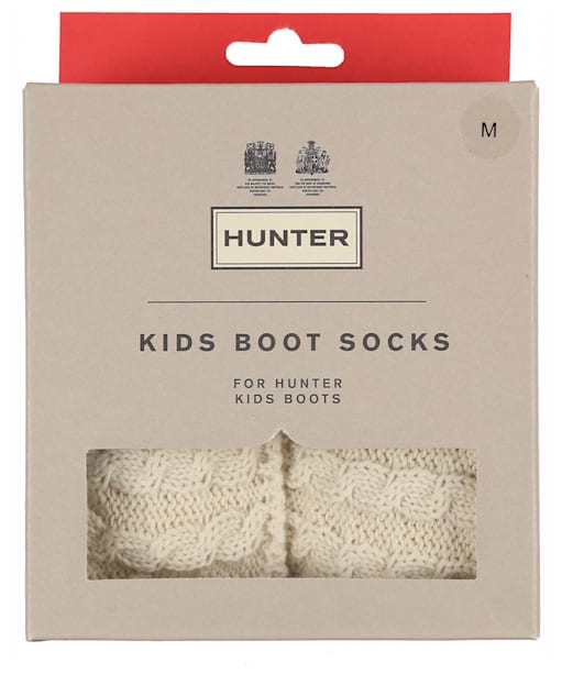 Kids Hunter Recycled Mini Cable Boot Socks - Hunter White