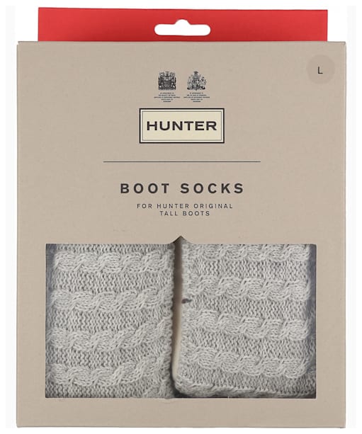 Hunter Recycled Mini Cable Boot Socks – Tall - Hunter White / Pale Grey