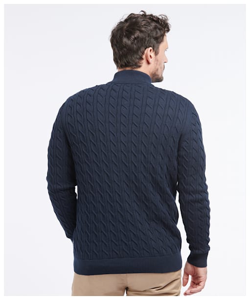 Men's Barbour Cable Knit Half Zip - Navy