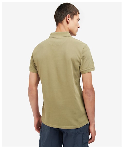 Men's Barbour Washed Sports Polo Shirt - Bleached Olive