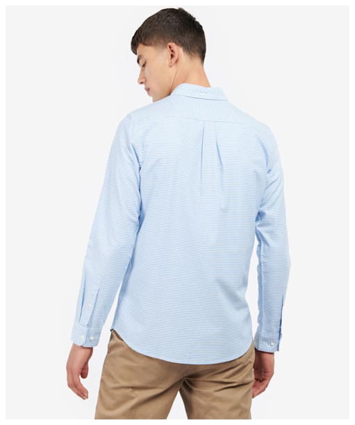 Men's Barbour Gingham Oxtown Tailored Shirt - Sky Blue