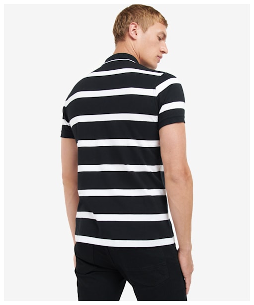 Men's Barbour International Cobain Polo Shirt - Black / White
