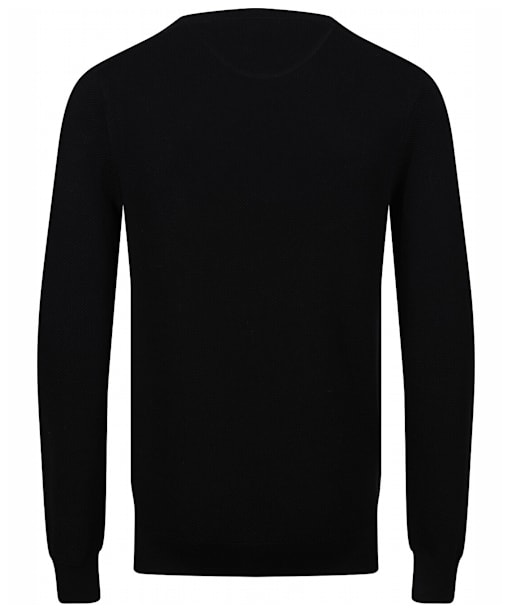 Men's GANT Cotton Pique Crew Neck Sweater - Black