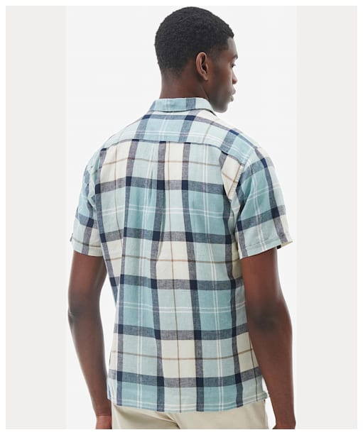 Men's Barbour Croft Short Sleeve Summer Shirt - Blue Chalk Tartan