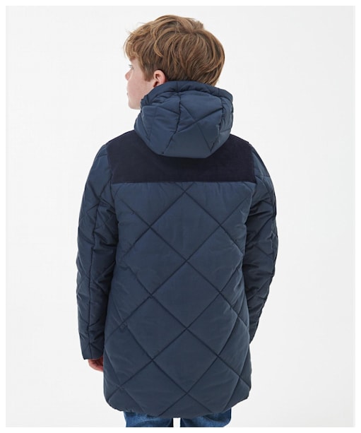 Boy's Barbour Elmwood Quilted Jacket - 6-9yrs - Navy