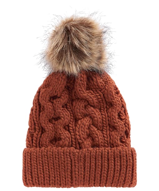 Women's Barbour Penshaw Cable Beanie - Warm Ginger