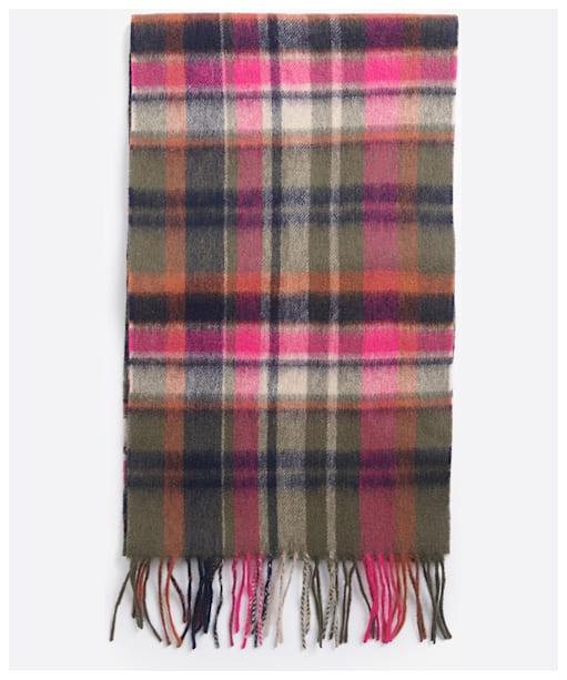 Women's Barbour Vintage Winter Plaid Scarf - Pink Dahlia