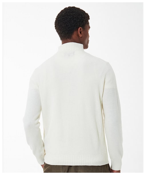 Men's Barbour Essential Wool Half Zip Sweater - Whisper White