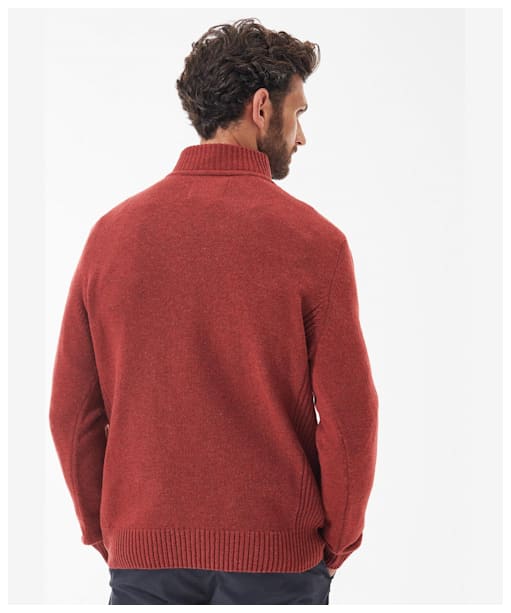 Men's Barbour Nelson Half Zip Sweater - Brick Red