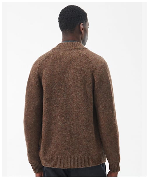 Men’s Barbour Calder Knitted Zip Thru - Olive Tweed
