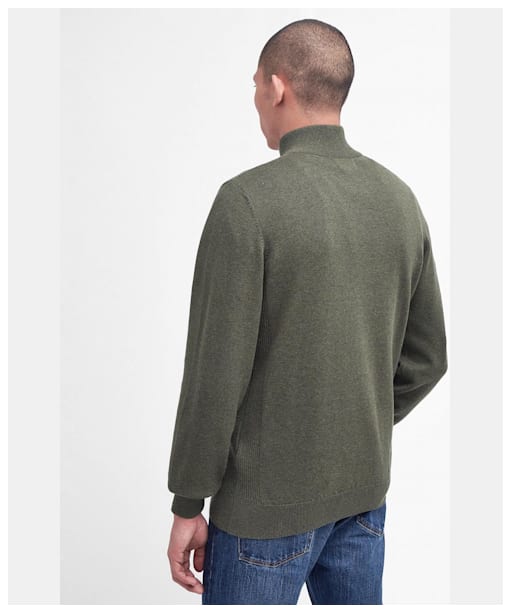 Men’s Barbour Cotton Half Zip Sweater - Dusty Olive
