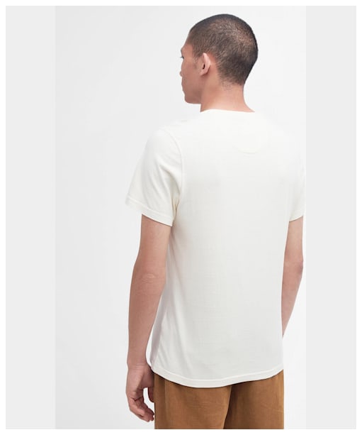 Men's Barbour Ancroft Tartan Cotton T-Shirt - Antique White