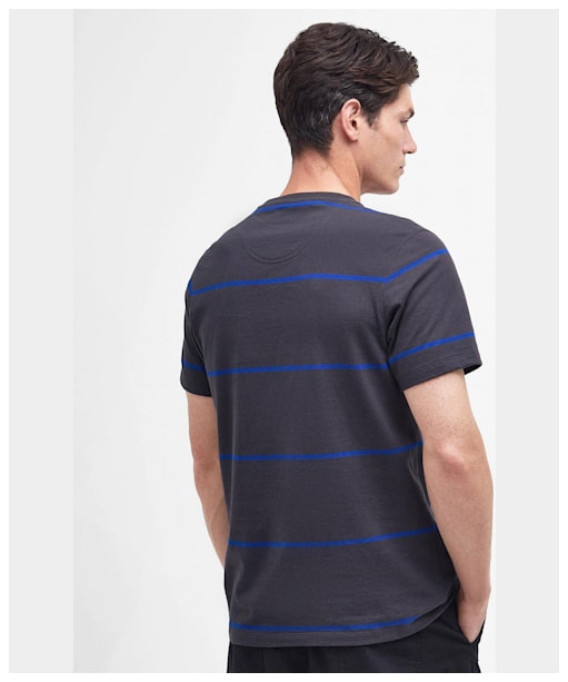 Men's Barbour Dart Stripe Cotton T-Shirt - CARBON BLACK